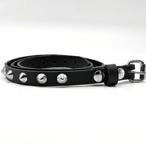1-Row Offset Cone Stud Punk Rock Leather Belt by Nemesis Leather - New Deadstock